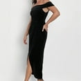 thumbnail image 3 of formal Gowns and Evening Dresses Holiday Dress Ladies One Shoulder Slit Dress Velvet Skirt, 3 of 9