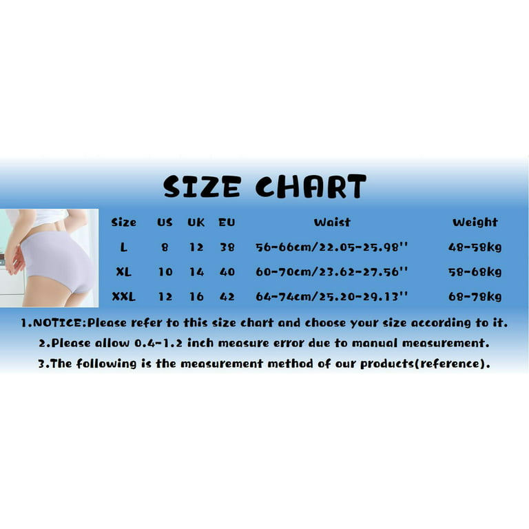 3PC Womens Underwear Cotton No Muffin Top Full Briefs Soft Stretch  Breathable Panties For Women 