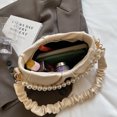 thumbnail image 2 of Bolso Perlas para Mujer Hombro Nube Fruncido Cuero PU Citas (Beige), 2 of 9