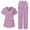 *Purple, variant on VBVC Women's 2 Piece Color Block Scrub Set,V-Neck Scrub Top and Cargo Pants,Ladies Brethable Nursing Uniform with Pockets,Purple,S-2XL