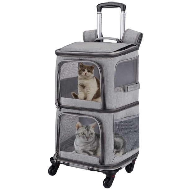 Mochila transportadora de mascotas con ruedas para perros y gatos pequeños