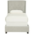 thumbnail image 3 of SAFAVIEH Winslet Modern Tufted Upholstered Bed Frame with Nail Heads, Queen, Light Grey, 3 of 7