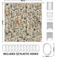 thumbnail image 3 of Boho Floral Watercolor Shower Curtain - Elegant Wildflower Botanical Design Botanical Bathroom Decor Cottagecore Whimsical Bathroom Accessory with 12 Hooks -, 3 of 7