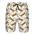 thumbnail image 3 of Zufioo Leopard Print for Men's Casual Beach Shorts, Sports Fitness Quick-drying Drawstring Shorts with Pockets for Home Wear-Large, 3 of 6