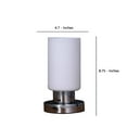 thumbnail image 4 of Cylindrical Glass Shade Table Lamp with Touch Switch, White, 4 of 5