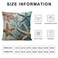 thumbnail image 5 of Chilfamy Coastal Pillow Covers Blue Beach Theme Ocean Seashell Starfish Coral Summer Nautical Sea Print Decorative Throw Pillow Cases Outdoor Farmhouse Decoration for Sofa Couch Bed White, 5 of 5