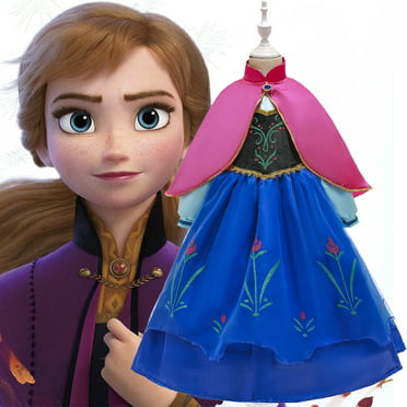 Frozen Anna Dress Girl Princess Cosplay Halloween Costume Anna's Role ...