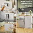 thumbnail image 5 of Double Tilt Out Trash Can Cabinet, 20 Gallon Freestanding Kitchen Trash Can Holder with 2 Hideaway Drawers & Cutting Board, Pet Proof Hidden Garbage Recycling Cabinet Laundry Hamper, White, 5 of 14