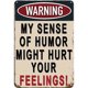 thumbnail image 1 of Placa Metal Vintage Pintura Hierro Rectangular Advertencia Arte Pared Del 20x30cm, 1 of 9