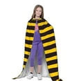 thumbnail image 4 of Honeii Bee Stripe Print Poncho Cape, Cloak Coat, Snuggly Hooded Wearable Blanket, Hooded Cape For Teenagers,Halloween Costumes-Medium, 4 of 7