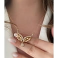 thumbnail image 4 of 1CT Simulated Diamond 925 Silver Women's Wings Pendant 14k Yellow Gold Plated, 4 of 4
