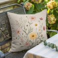 thumbnail image 3 of Throw Pillow Covers, Farmhouse Daisy 16x16 Pillow Covers for Couch/Sofa/Bed, Country Botanical Floral Blossom Decorative Square Linen Cushion Pillowcase for Home Decor, 3 of 9