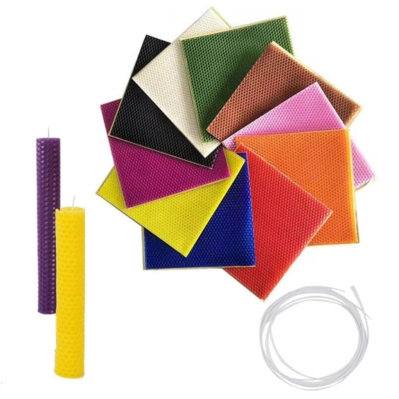 SDFGTstore 12PCS Wax Candle Making Kits 12 Colors Wax Sheet Kits for Kid 12 Pieces Wax Candle Making Kits Wax Sheets DIY Candle Making Supplies