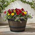 thumbnail image 1 of Mainstays 14in Whiskey Barrel Resin Planter, Brown, 1 of 5