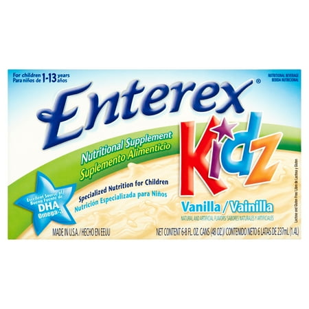 Enterex Kidz Vanilla Nutritional Supplement for Children 1-13 Years, 8 fl oz, 6 count