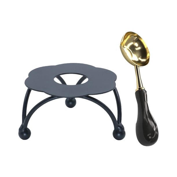 Injueey Cuchara para derretir cera de Metal Vintage, soporte para sello artesanal, sello para cartas, sellado de sobres, herramienta hecha a mano, Cocina y Comedor Negro Injueey HA070823-01