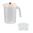 thumbnail image 3 of WNFJR Plastic Pitcher with Lid, Clear Ice Tea Pitcher for Fridge, Large Water Jug Beverage Pitcher with 3 Water Cup(White), 3 of 6