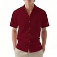 thumbnail image 1 of Besolor Short Sleeve Shirts for Men Summer Collared Button down Tops Casual Solid Beach Blouses with Pocket, 1 of 7