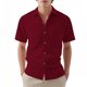 thumbnail image 1 of Blusa y camisa de manga corta con cuello vuelto para hombre, moda, botones, bolsillo, color liso, camisa de manga corta con cuello vuelto, abrigo de poliéster para hombre, 1 of 8