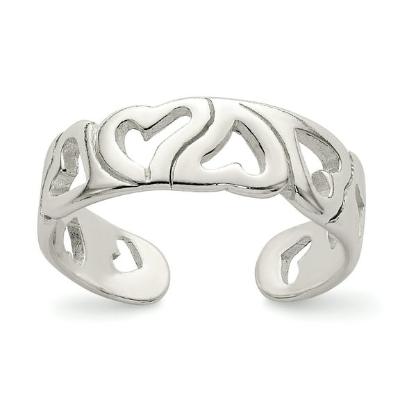 Primal Silver Sterling Silver Cut Out Heart Toe Ring