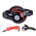 thumbnail image 3 of Bluetooth Rechargeable Over Ear Headset Foldable Wireless Wired Headphones with Memory Card Slot Built-In FM Tuner Microphone Audio Cable for Phone TV Computer MP3 Player - Black, 3 of 8
