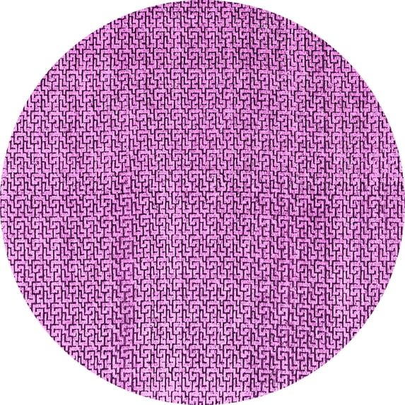 Ahgly Company Indoor Round Abstract Pink Modern Area Rugs, 4' Round
