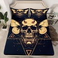thumbnail image 1 of Sugar Skull Twin Fitted Sheet for Teens Boys Girls,Geometric Triangle Sheets(No Top Sheet), 1 of 5