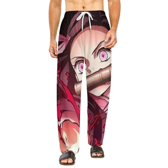 Demon Slayer Pajamas Pants 3D Printing Wide Leg PJ Pant Loungewear Casual Comfy Sleepwear Lounge Pants for Men WomenS