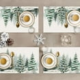 thumbnail image 4 of mubwai Winter Snowy Forest Placemats Set of 4, 12x18 Inch Merry Christmas Pine Trees Snowflakes Xmas Kitchen Dinning Table Mats Washable Place Mats for Indoor Outdoor Home Party Decor, 4 of 6