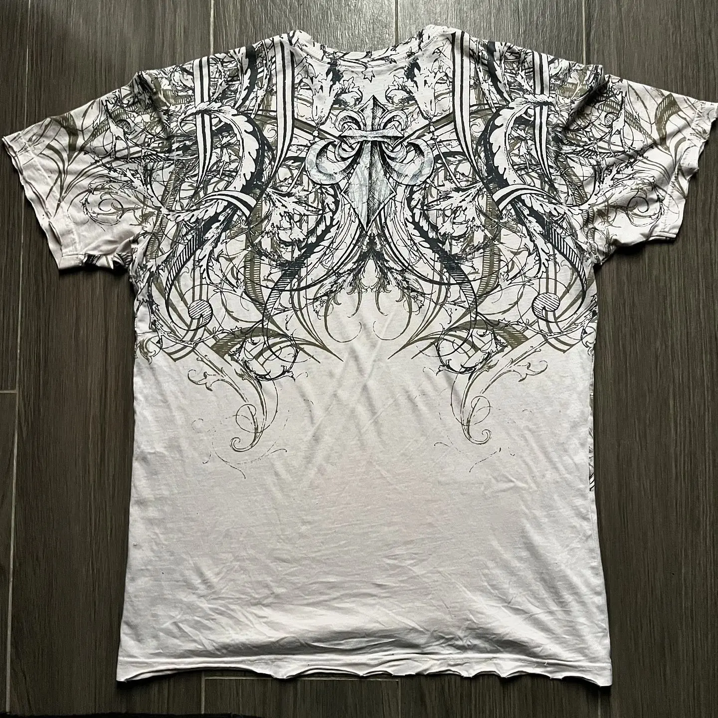 2000s affliction Hip Hop Skull Graphic t shirts Men Streetwear