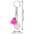 thumbnail image 2 of SHISUYAN 6pcs Badminton Pendant Key Rings Lovely Creative Alloy Keychains(Assorted Color), 2 of 8
