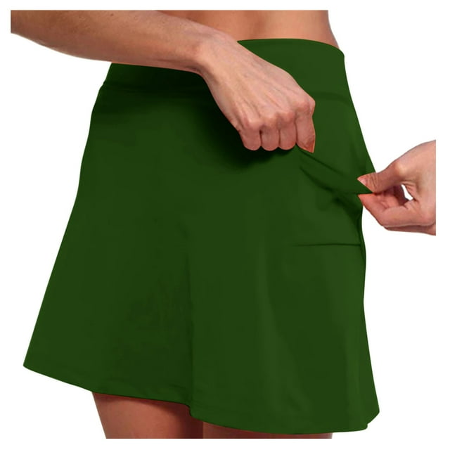WILLBEST Robe Légère de Style Maison Dressing Femmes Décontractée Unie Tennis Jupe à Poche Yoga Sport Jupe Active Short Jupe