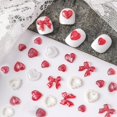 thumbnail image 4 of Juego de amuletos para uñas ZOAZJINAZ, 100 unidades, lazos rojos con forma de corazón de San Valentí, 4 of 7