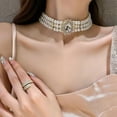 thumbnail image 4 of tredstone Stunning Vintage Pearl Choker For Women Exquisite Jewelry Collection With Multiple Rows Of Pearls necklace 1Set, 4 of 6