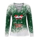 thumbnail image 4 of Puntoco Camisas para mujer Blusa de manga larga con estampado de cuello en V de Navidad Blusa regular estampada Puntoco Puntoco-8000, 4 of 6