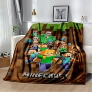 Soft and Warm M-Minecraft Blanket Featuring My World Sandbox Game Characters 3D Print Fleece Throw Blanket