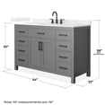 thumbnail image 4 of Beckett 54" Dark Gray Single Vanity & Giotto Quartz Top (3-Hole) & Black Trim, 4 of 5
