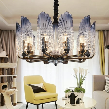 

SHZICMY 31.5 in 10-Light Modern Elegant LED Crystal Glass Pendant Lamp Chandelier Ceiling Light