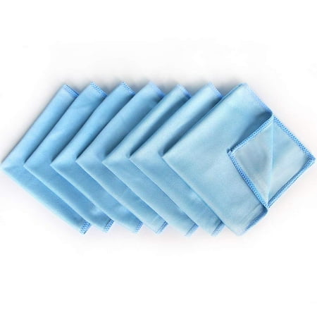 Auto Care Microfiber Glass Cleaning Cloths Towels for Windows Mirrors Windshield Computer Screen TV Tablets Dishes Camera Lenses Chemical Free Lint Free Scratch Free (12