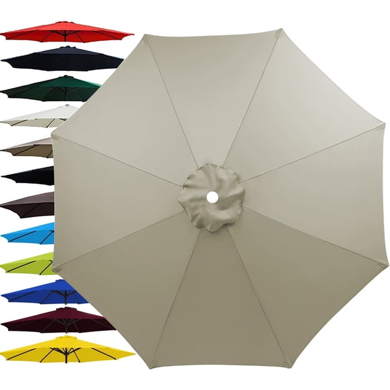 6.5ft 9ft 10ft Outdoor Patio Umbrella Replacement Canopy, 6 Ribs 8 Ribs Umbrella Canopy Cover Replacement Fabric, Parasol Top Cover Replacement UV 6.5ft 9ft 10ft Outdoor Patio Umbrella Replacement Canopy, 6 Ribs 8 Ribs Umbrella Canopy Cover Replacement Fabric, Parasol Top Cover Replacement UV