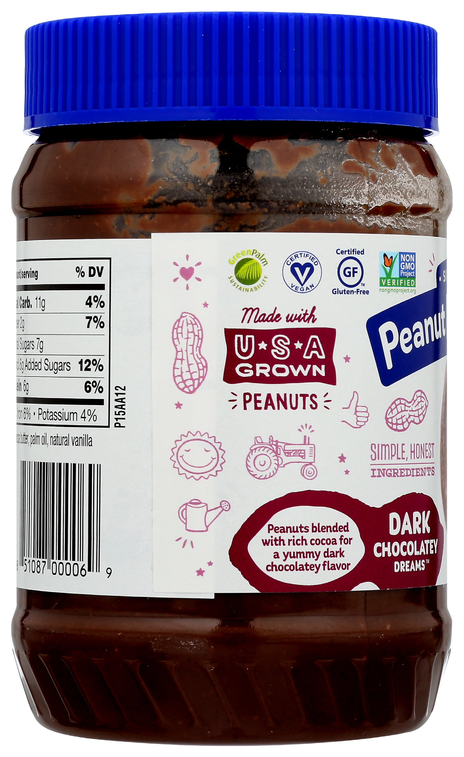 Pack of 6, Peanut Butter & Co Dark Chocolatey Dreams Peanut Butter Spread, 16 oz