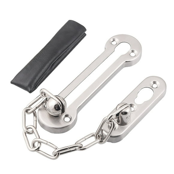 KAKOWELY Sliding Door Lock Stainless Steel Door Lock Chain Bolt Safety Chain Hotel Office Security Chain Gate Cabinet Latches Decorative (Silver),7.28X"X3.66"X0.87"