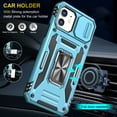 thumbnail image 3 of Feishell Case for iPhone 12 / 12 Pro Camera Lens Slide Protection Cover with Ring Holder Kickstand, Armor Heavy Duty Military Grade Shockproof PC Rugged Bumper for iPhone 12 / 12 Pro,
Lightblue, 3 of 7