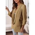thumbnail image 4 of Blazer PRETTYGARDEN para mujer, manga larga, otoño 2024, caqui, 4 of 6