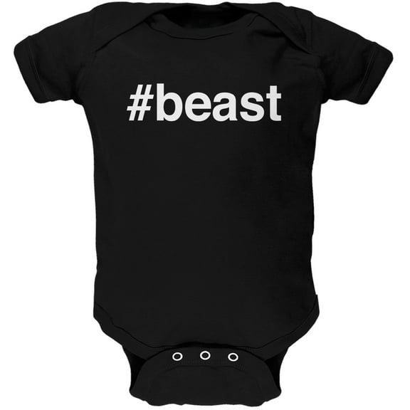 #beast Black Soft Baby One Piece - 0-3 months