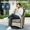 thumbnail image 5 of Vcatnet Outdoor Patio Furniture with Swivel Rockers 5 Pieces Sectional Sofa All Weather Wicker High-Back Conversation Set with Coffee Table, Dark Gray, 5 of 9