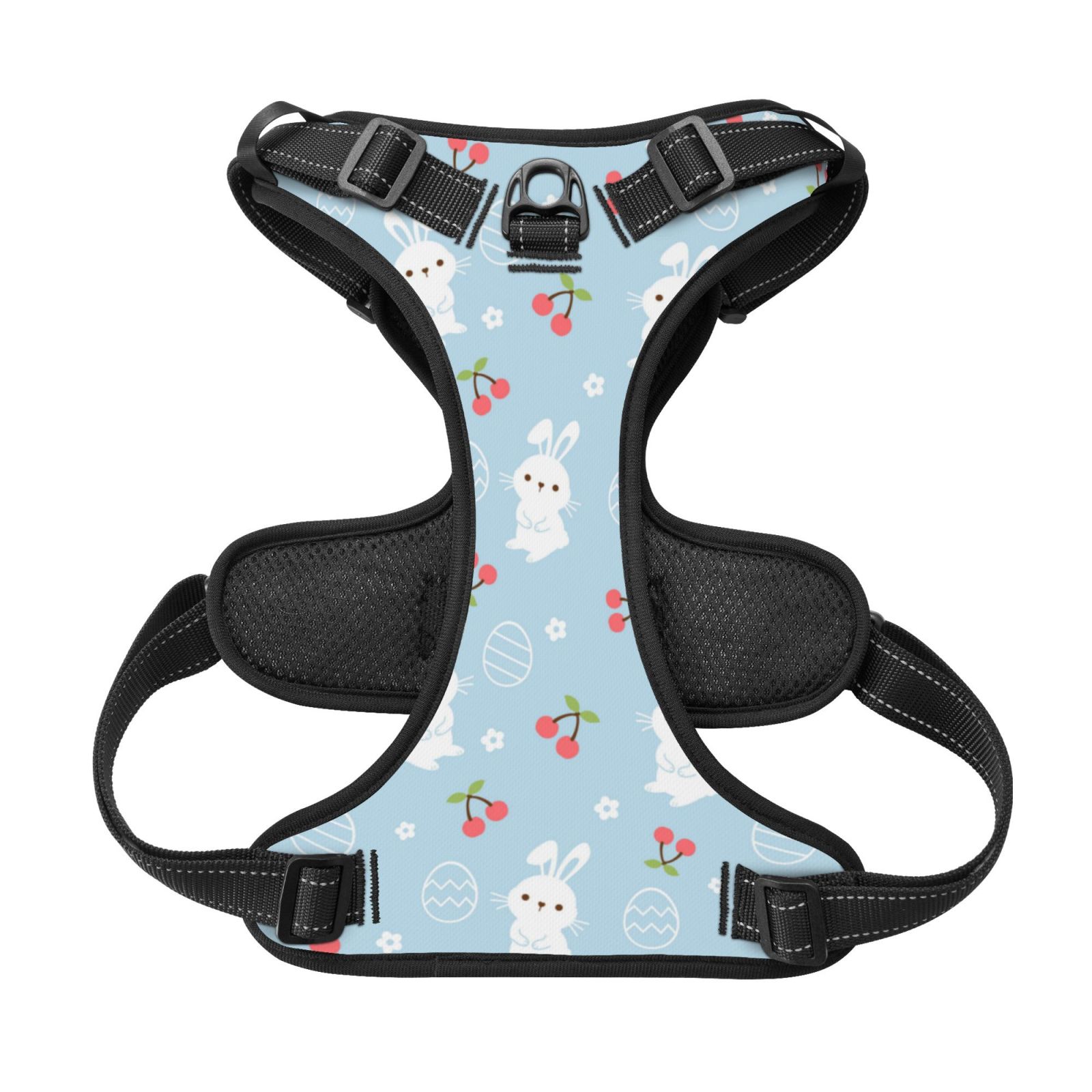 Kdxio Easter Rabbit Print No Pull Dog Harness Adjustable Reflective Oxford Easy Control Medium Large Dog Harness for Training and Everyday-Small
