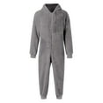 thumbnail image 3 of Adult Hooded Onesie Pajamas Non-Footed One Piece Sleepwear for Men Color: Light Gray Size: XXXXXL, 3 of 6