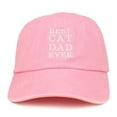 thumbnail image 1 of Trendy Apparel Shop Best Cat Dad Ever Embroidered Soft Fit Washed Cotton Baseball Cap, 1 of 2