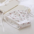 thumbnail image 5 of Women's Underwear with Cherries Pattern Ribbon Panties Briefs Low Rise Lingerie Thongs Cotton Underpants, 5 of 9